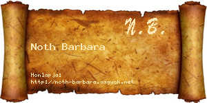 Noth Barbara névjegykártya